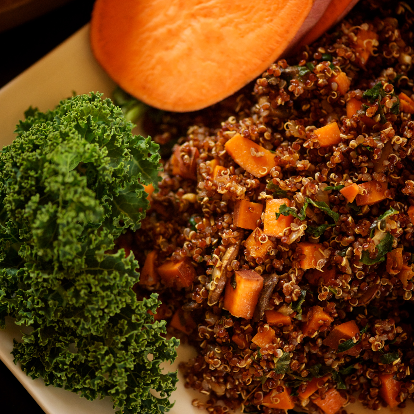 Red Quinoa Pilaf With Kale