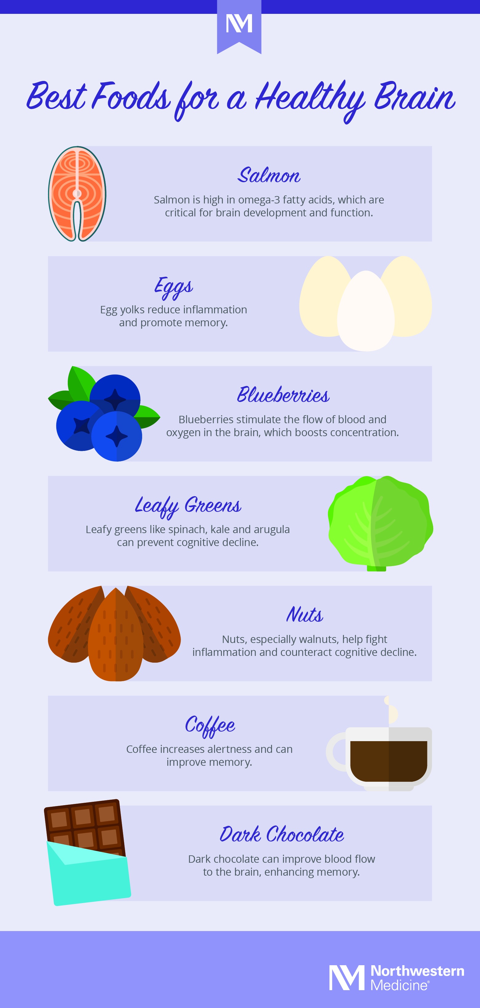 Best Foods for a Healthy Brain infographic