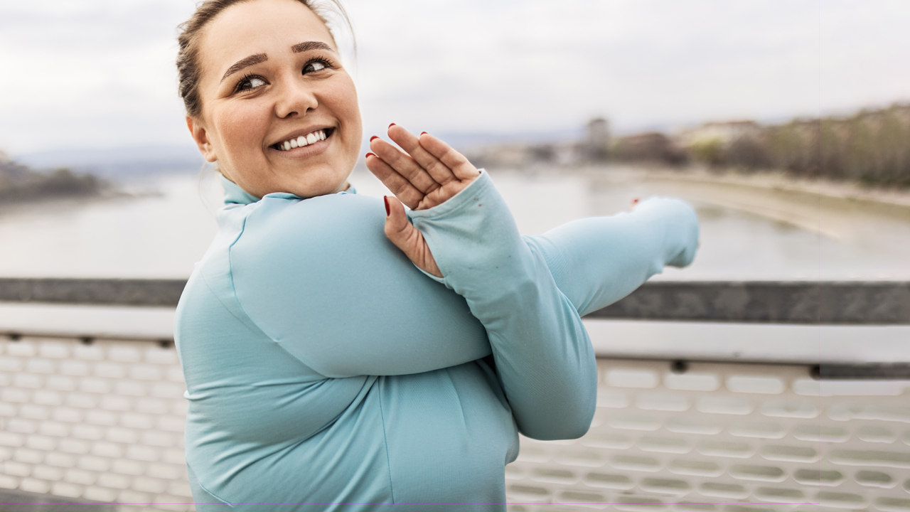 Person being active outdoors. 