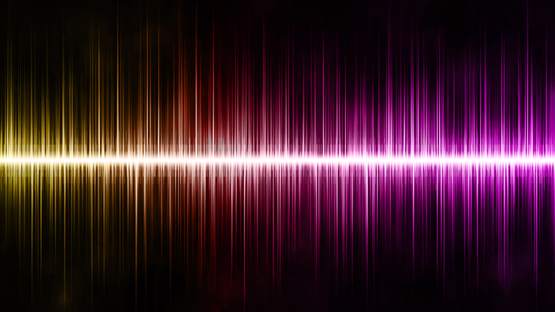 Sound waves shown in color.