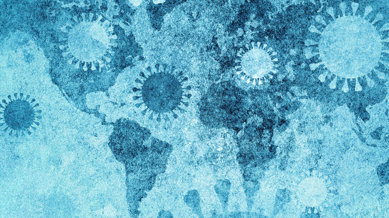 Coronavirus with world map