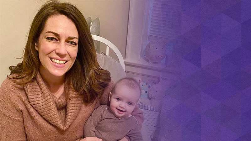 Mom and her child smiling