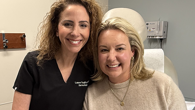 Ashley Daly with her physician.