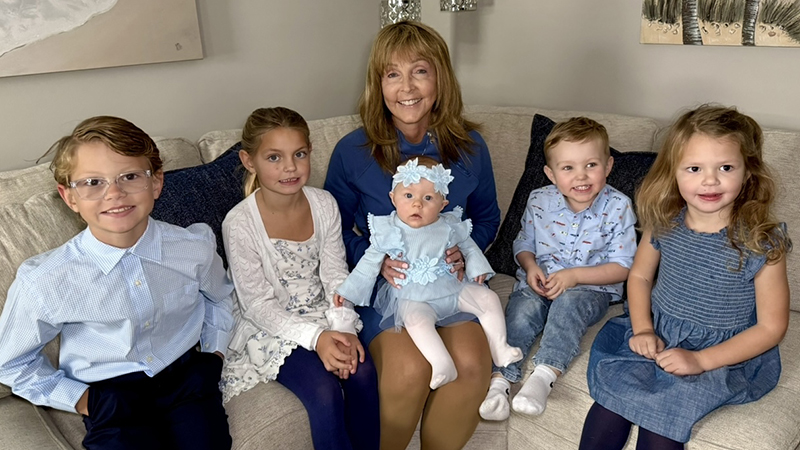 Michelle Wilcox with her five grandkids.