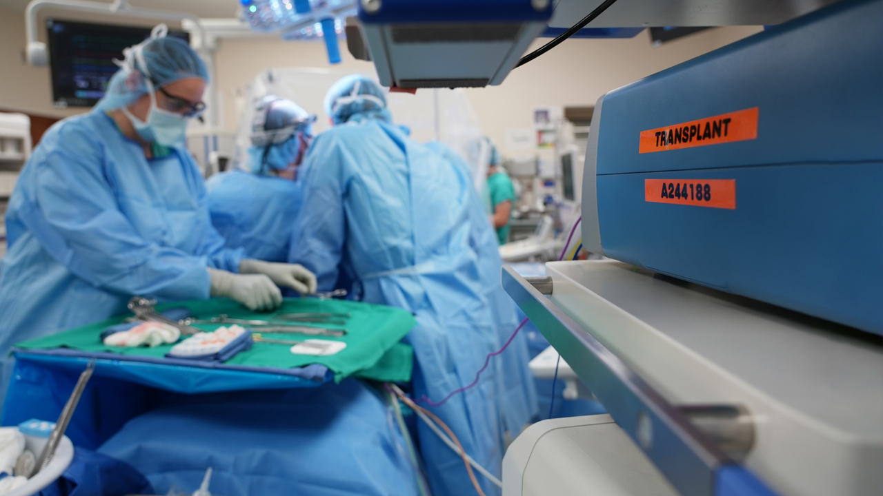 A transplant case in an operating room at Northwestern Medicine.