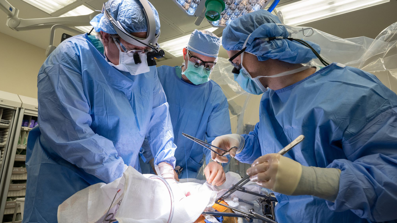 Andrew Wagner and his wife Nicole at Northwestern Memorial Hospital in Chicago.