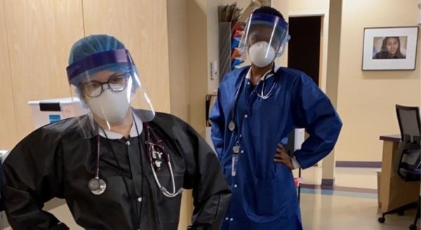 Northwestern Medicine employees wearing PPE.