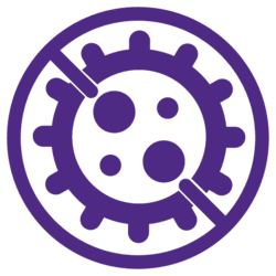 Infection Prevention icon - an illustration of a bacteria or virus
