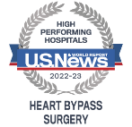 U.S. News and World Report High Performing Hospitals badge recognizing CDH in Heart Bypass