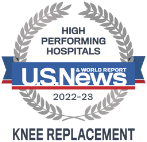 U.S. News and World Report High Performing Hospitals badge recognizing CDH in Knee Replacement