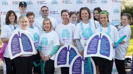 Northwestern Medicine participants pose for a photo at the Lung Force Walk