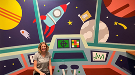 Stacy Lazzarra painted a series of murals for the pediatric sleep center at Northwestern Medicine Central DuPage Hospital.