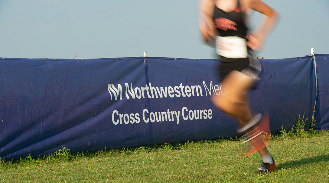 Runner participating in a cross country race