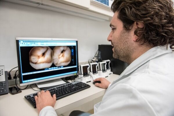 Digestive Health physician looking at endoscopy images