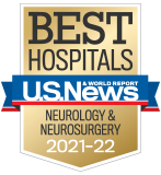 US News & World Report 2021-2022 badge, recognizing Northwestern Medicine in neurology and neurosurgery
