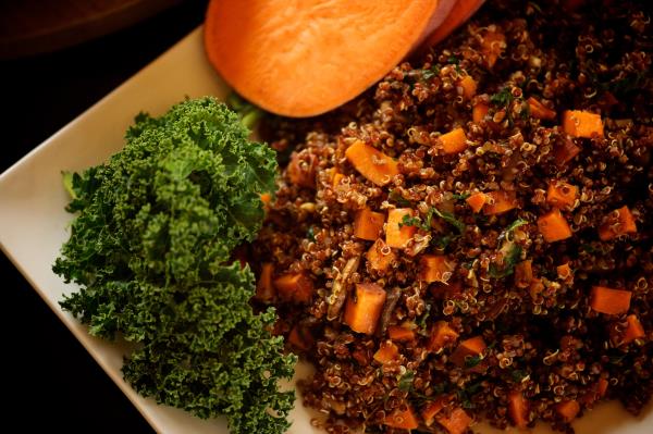 Red Quinoa Pilaf with Kale