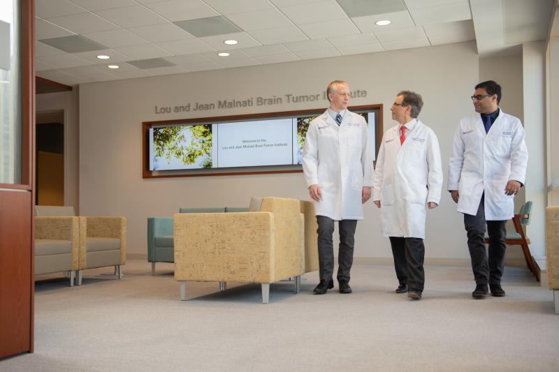 Physicians standing in a waiting room