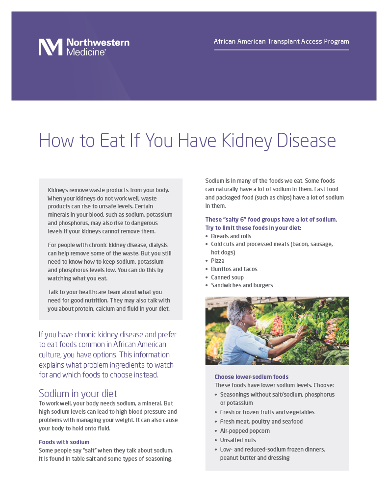 Image of booklet "How to Eat if You Have Kidney Disease"