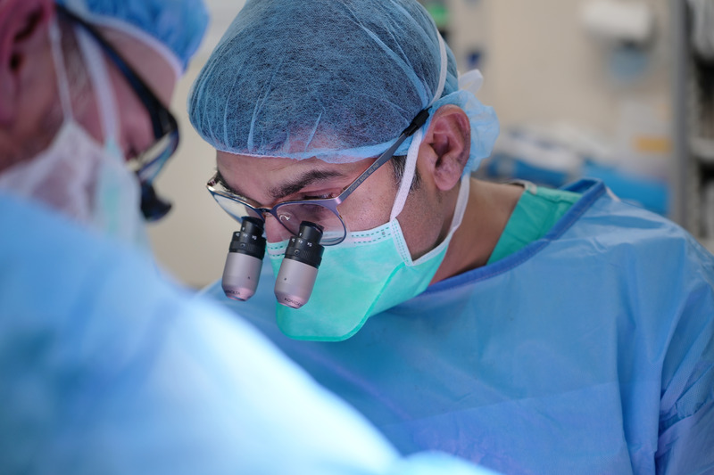 Dr. Nadig in the operating room.