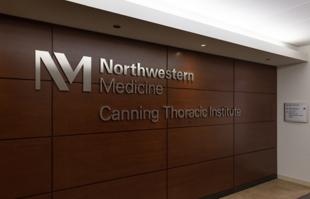 Northwestern Medicine Canning Thoracic Institute wall signage