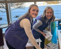 Two female volunteers at Kishwaukee Hospital