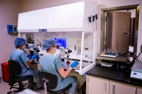 Two Northwestern Medicine providers in the lab