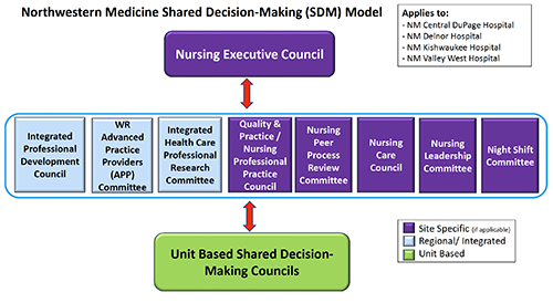 Northwestern Medicine Central DuPage Hospital and Delnor Hospital Nursing Shared Decision Making Model