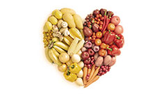 Heart shape made of vegetables