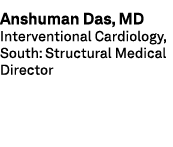 Anshuman Das, MD Interventional Cardiology, South: Structural Medical Director 