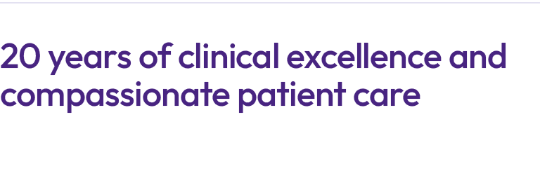 20 years of clinical excellence and compassionate patient care 