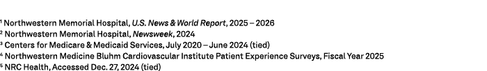 1 Northwestern Memorial Hospital, U.S. News & World Report, 2025 – 2026 2 Northwestern Memorial Hospital, Newsweek, 2...