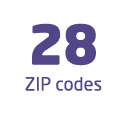 28 ZIP codes