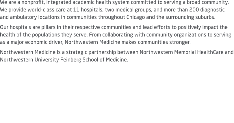 We are a nonprofit, integrated academic health system committed to serving a broad community. We provide world class ...