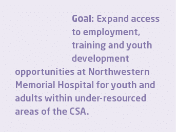 Goal: Expand access to employment, training and youth development opportunities at Northwestern Memorial Hospital for...