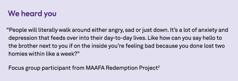 We heard you “People will literally walk around either angry, sad or just down. It’s a lot of anxiety and depression ...