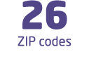 26 ZIP codes