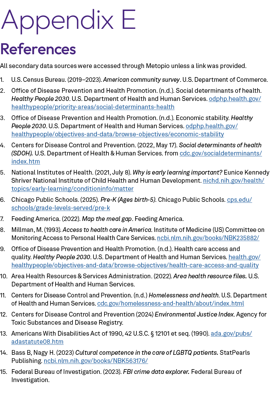 Appendix E References All secondary data sources were accessed through Metopio unless a link was provided. 1. U.S. Ce...