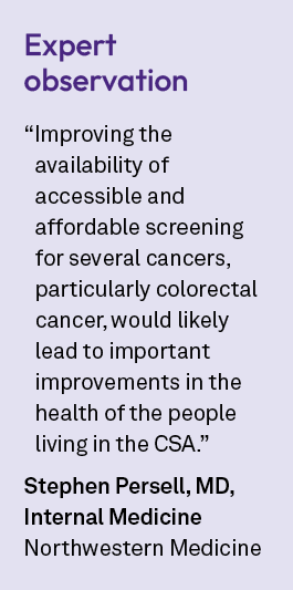 Expert observation “Improving the availability of accessible and affordable screening for several cancers, particular...