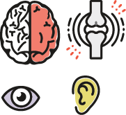 Vector Alzheimer icon in modern style. Medical editable illustration in gray, blue and green colors isolated on white background. Useful element for logotype, symbol, pictogram and ad graphic design.