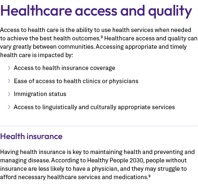 Healthcare access and quality Access to health care is the ability to use health services when needed to achieve the ...