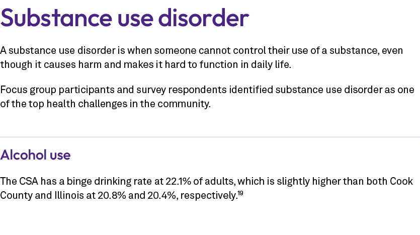 Substance use disorder A substance use disorder is when someone cannot control their use of a substance, even though ...