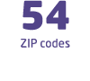 54 ZIP codes