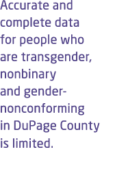 Accurate and complete data for people who are transgender, nonbinary and gender nonconforming in DuPage County is lim...