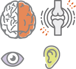 Vector Alzheimer icon in modern style. Medical editable illustration in gray, blue and green colors isolated on white background. Useful element for logotype, symbol, pictogram and ad graphic design.