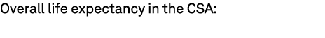 Overall life expectancy in the CSA: 