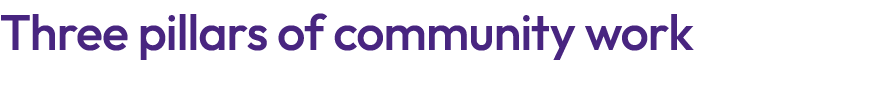 Three pillars of community work