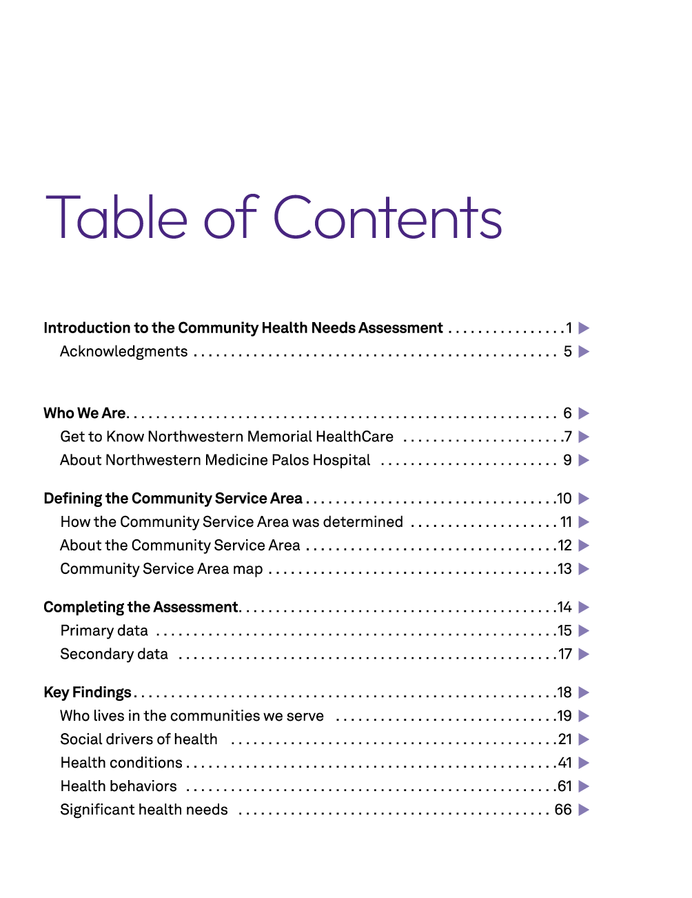  Table of Contents Introduction to the Community Health Needs Assessment 1 ￼ Acknowledgments 5 ￼ Who We Are 6 ￼ Get t...