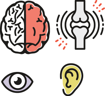 Vector Alzheimer icon in modern style. Medical editable illustration in gray, blue and green colors isolated on white background. Useful element for logotype, symbol, pictogram and ad graphic design.