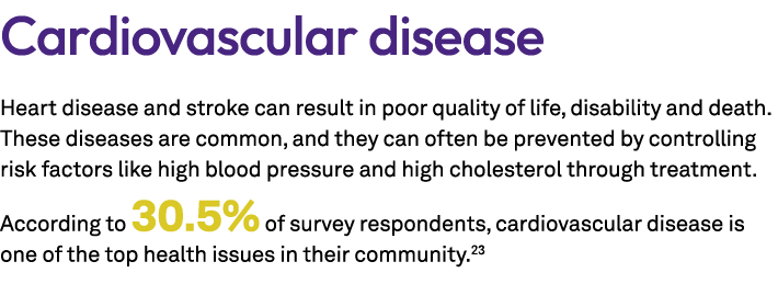 Cardiovascular disease Heart disease and stroke can result in poor quality of life, disability and death. These disea...