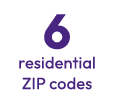 6 residential ZIP codes